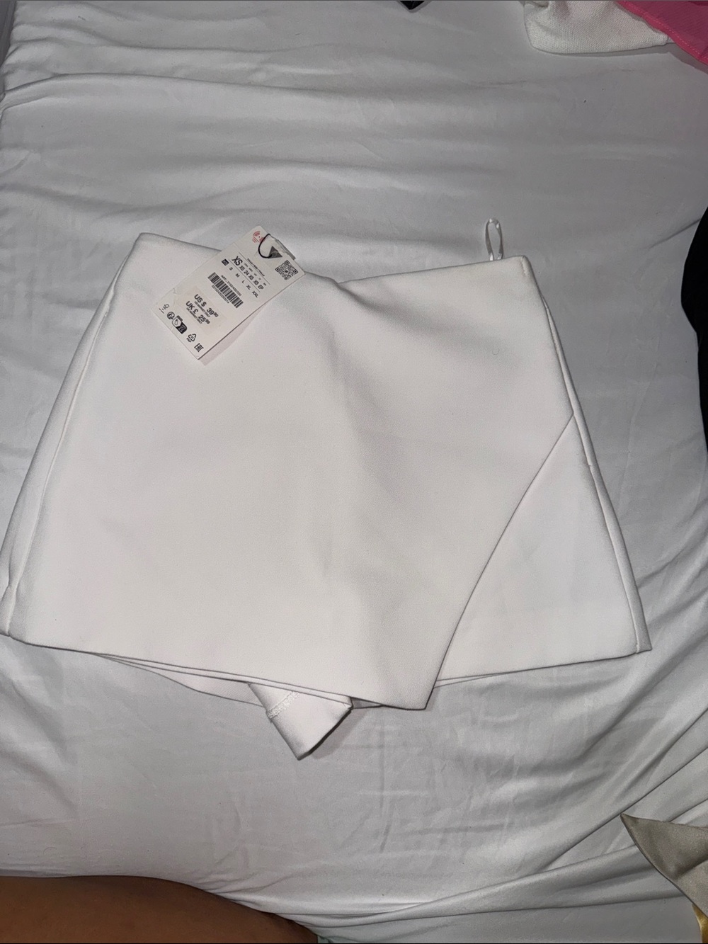 Zara White Asymmetric Skort